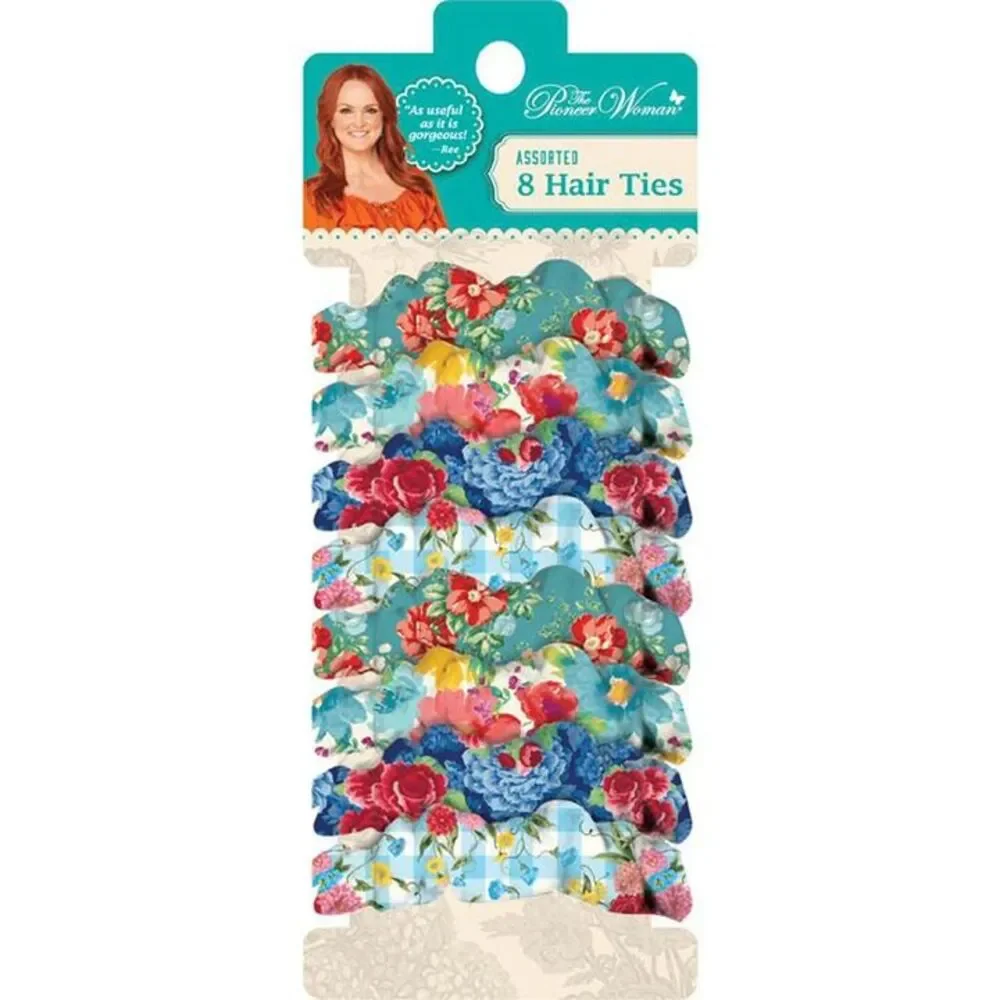 Pioneer Woman Fabric Hair Ties Vintage Heritage Floral Sweet Rose Breezy 8 ties